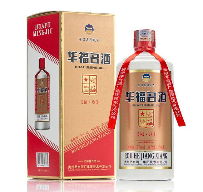 华福名酒福酒53°450ml柔和酱香型白酒